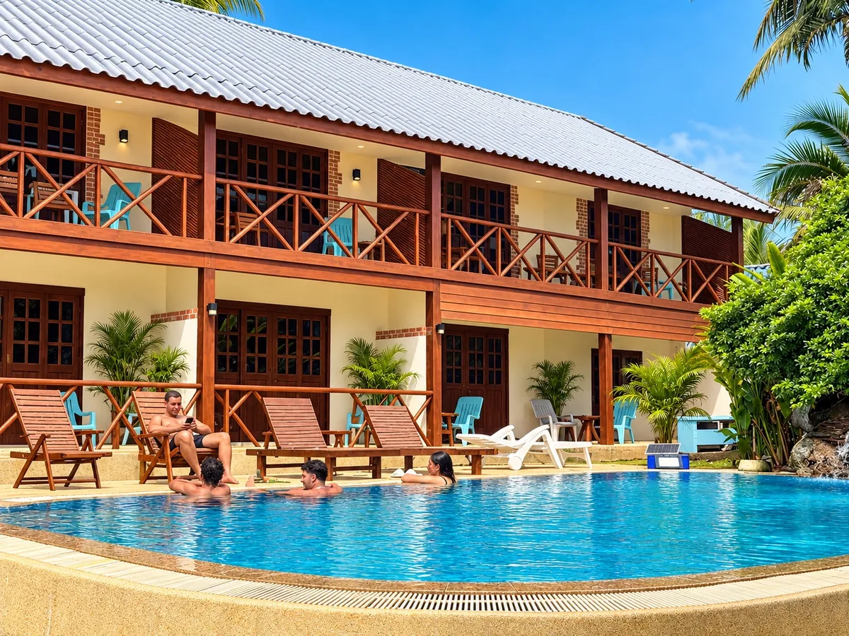 On-site rooms around the pool